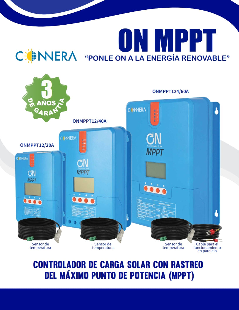 CONTROLADOR DE CARGA SOLAR MPPT 20 A CONNERA ONMPPT12/20A